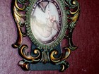 Brass Golden Dark Tone Frame Leaves Floral Art Nouveau Style Antique Vintage
