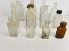 Lot Of 12 Antique Embossed Glass Medicine   Misc  Bottles Usa Advertising Vtg