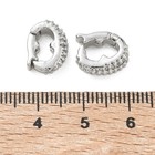 10pcs Cubic Zirconia Enhancer Bail Snap Clasp Platinum For Bracelets Jewelry Diy