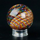 Bryan Trillas Glass Marble filigree Cane  Double Rainbow  1 1-1 2 Inch