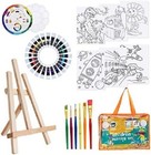 Kids Art Paint Set With Easel Canvas Carry Bag Artistic Acrylic Painting 28 Pc