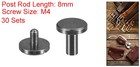 30pack Brass Chicago Screws 8x10mm Post Nail Stud Rivets For Craft Black