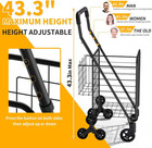 Grocery Shopping Cart With 360   Rolling Swivel Wheels Stair Climber Utility Cart