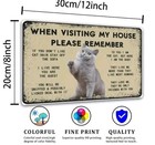 Gray Cat Metal Wall Plaque Funny Sign Rustic Humor Home Decor Cat Lovers Gift 