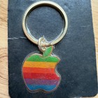 Vintage Apple Macintosh Rainbow Multi-color Computer Logo Key Chain Sealed