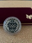 1988 Olympic 2-coin Uncirculated Set  5 Gold   Silver  1 Dollar Us Mint Box Coa