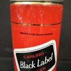 Vintage 70s Carling Black Label Lager Pull Top Beer Can Pint Half Quart Decor