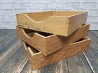Lot 3 Vintage Wood Desk Letter Organizer Tray Dovetail Wood Office In Out Box