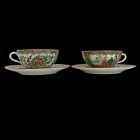 Chinese Famille Rose Teacup Saucer Canton Medallion Porcelain 1890-1920  1-one 