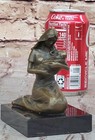  Genuine Bronze Mother And Baby Child Sculpture On Marble Base Figurine Figure