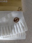 Michael Kors Women   s White Scarf   Beanie Hat 2 Pc Set Ribbed  88 Msrp Nwt