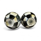 Mackenzie Childs Courtly Check Enamel Salt And Pepper Shakers Set