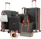 3 6 Piece Luggage Set Abs pc Hardshell Carry On Suitcase W  Spinner Wheels   Tsa