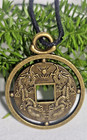 Bronze-plated Metal Chinese Good Luck Coin Pendant Feng Shui Lucky Charm Thread
