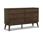 Scandinavian Designs Bennett 6 Drawer Double Dresser Solid Beech Smoked Umber