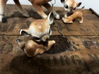 Norcrest Vintage Ceramic Deer Fawn Chain Figurines Set Of 3