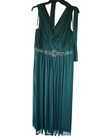Emerald Green Chiffon Sleeveless Gown With Embellished Waist   Wrap