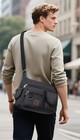 Lebullbro Mens Canvas Messenger Bag Shoulder Crossbody Military School Satchel