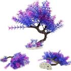 Purple Tree Plants Aquarium Fish Tank Water Grass Artificial Flower Decorations