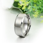 8mm Matte Brushed Center Stainless Steel Men Women Ring Wedding Band Size 5-15