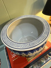 Chinoiserie Blue And White Porcelain Planter 9 1 2    W X 7    H    Asian Greek Key