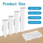 200 Pcs Collar Stays For Men s Dress Shirts  Plastic 2  2 2  2 5  2 75  White 