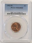 1963-d Lincoln Cent  error Coin Fs-101  Pcgs Ms64rd  Error Not On Label    z104