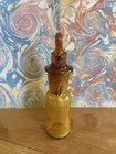 Antique Amber Glass Tk Apothecary Dropping Bottle Heart Stopper Spout Medicine