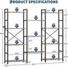 62  Triple Wide Industrial Bookcase  4 Tier Book Shelf With Open Display Shelves
