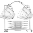 Espresso Set With Rack  Clear Glass  9 Pc