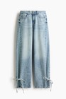 Nwt H m Light Straight High Waist Jeans With Side Ties Sz 2