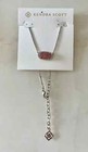 Kendra Scott Elisa Silver Pendant Necklace Drusy dust Bag  Pink free Shipping