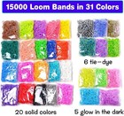 15000  Loom Rubber Band Refill Kit In 31 Colors  Bracelet Small  Multicolor 