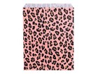 Lipstick Leopard Design Flat Paper Merchandise Bag Choose Size   Pack Amount