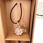 Nwot Coach Removable Key Chain Bag Charm Floral In Pink gold