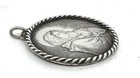 Antique Italian Sterling Silver 800 Pendant Virgin And Child 20th Century Italy