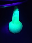 Vintage 1939 World s Fair Embossed Uranium Milk Glass A p Vinegar Bottle  No Cap