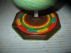 Vtg 1930 s J Chein Zodiac Seasons Month Base World Globe Tin Metal Litho