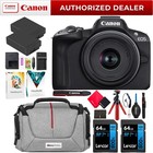 Canon Eos R50 Mirrorless Camera Black   18-45mm Is Stm Lens Kit Essential Bundle