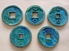 5pcs Ancient Chinese Old Dynasty Green Rust Bronze Statues  45