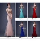 Women Long Bridesmaid Formal Evening Cocktail Prom Party Gown Lace Mermaid Dress