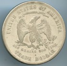 Genuine 1877-s U s  Trade Silver  1  Vg f Detail With Old Cleaning rim Bumps