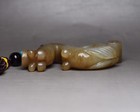 Old Beijing Natural Jade Artisan Carved Prosperity Dragon Figurine Ornament