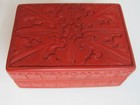 Vintage Chinese Red Carved Lacquer Cinnabar Box With Lid 5  X 3 5 