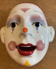 Vntg 1980s About Face Ceramic Wall Art Clown Face Mask  Joker  Opera  Mar-d-gras
