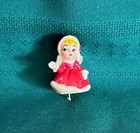 Vintage Mid Century Modern Plastic Christmas  Angel Figurine Red Dress 1 5    Tall