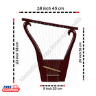King David 10 String Lyre Harp   Meggido Harp Hancrafted Rosewood With Bag   Key