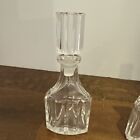 Pair Of Antique Glass Crystal Perfume Decanter Bottle Art Deco  Bottle W Stopper