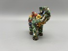 Mosaic Elephant Figurine Trunk Up 3 5    Multicolored