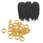 Dreadlocks Beads Hair Braid Rings Metal Hair Cuffs Dreadlocks Braiding Beads